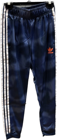 Pantalon adidas bleu avec broderie orange